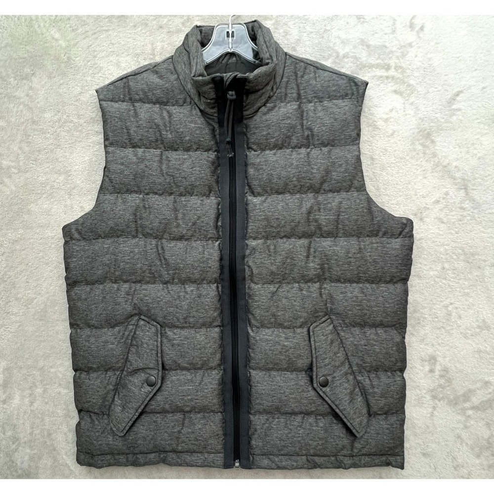 Lucky Brand Gray Quilted Puffer‎ Vest Men's Large Zip Front Casual Outdoor